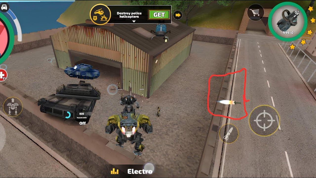 Rope hero vice Town da oyunun en güçlü robotu ile tankları helikopteri aldım