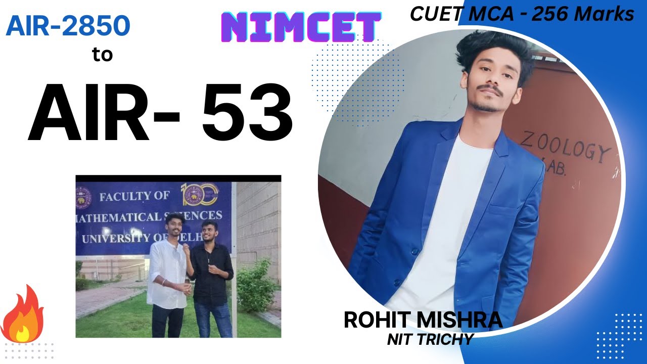 NIMCET (AIR- 53) How to secure top rank..Journey to NIT TRICHY 🔥 Should you take a drop ? #nimcet