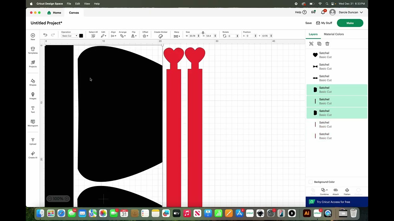 How to Set Up a Satchel for Felt in Cricut Design Space Step by Step