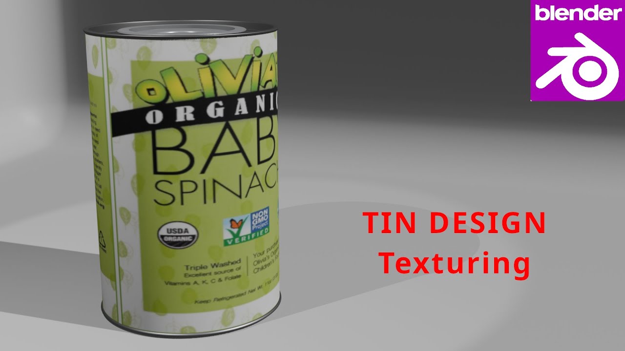 How to Design a Spinach Tin Can Label in Blender | Beginner-Friendly Tutorial