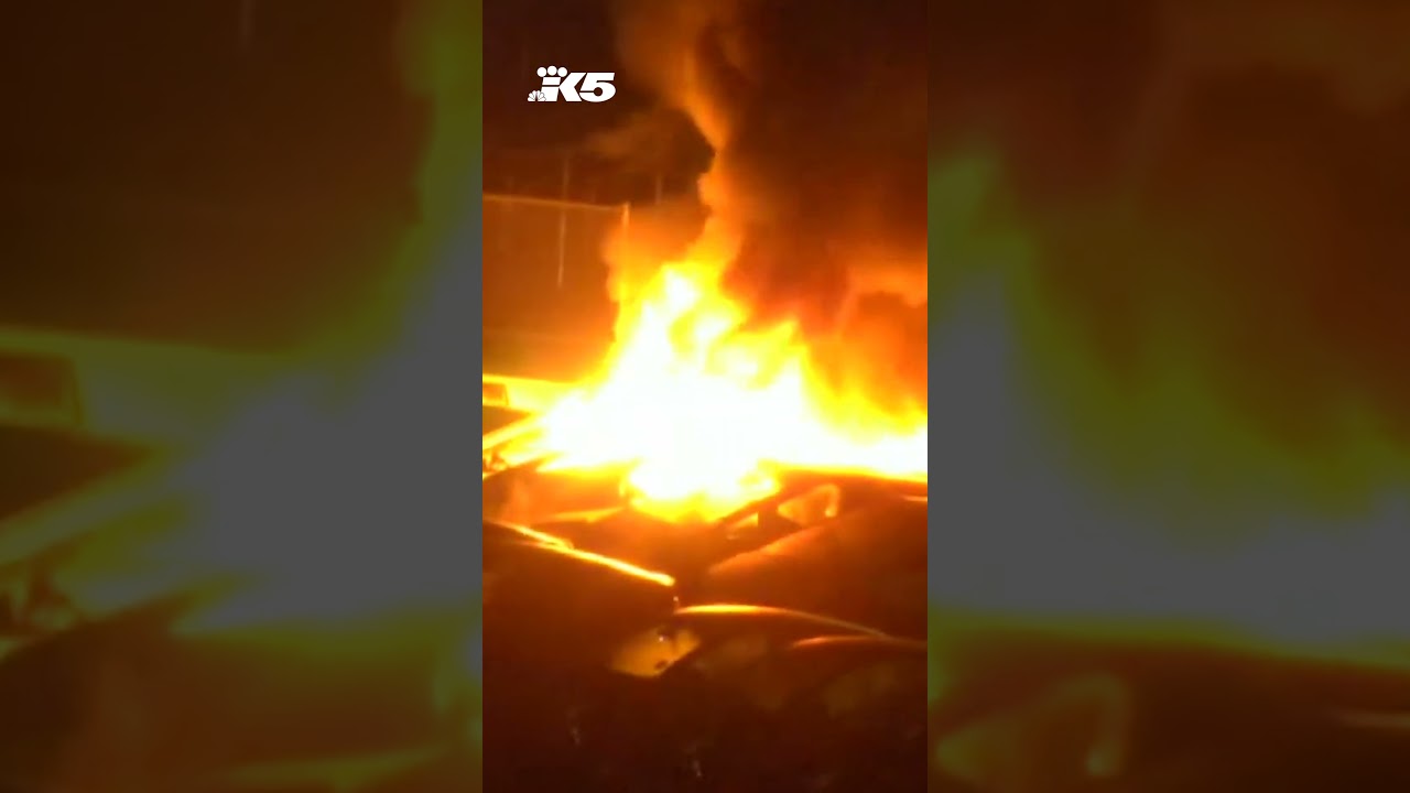 Multiple Tesla Cybertrucks catch fire in Seattle holding lot