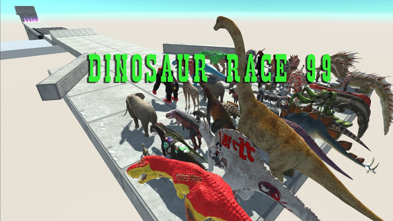 DINOSAUR RACE 99| all units race - Animal Revolt Battle Simulator