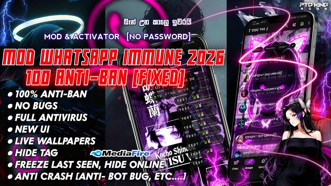 🥵O MELHOR🔥අම්මෝහ් අලුත් මොඩ් එකහ් 🥶NEW MOD WHATSAPP IMMUNE⚡️2026 - LATEST🤯| PTD KING MODS 🌀🔥 [RW:09]