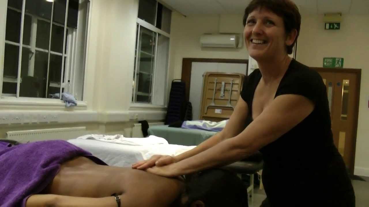 Petrissage massage technique on the back