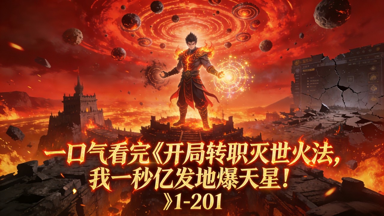 一口气看完《开局转职灭世火法，我一秒亿发地爆天星！》1-201 游戏降临，李火强本应觉醒S级天赋“火焰君王”，却受未知污染，跌落成F级“法术枷锁”，无人知晓，他的天赋已异变成SSS级天赋“唯一真理”。