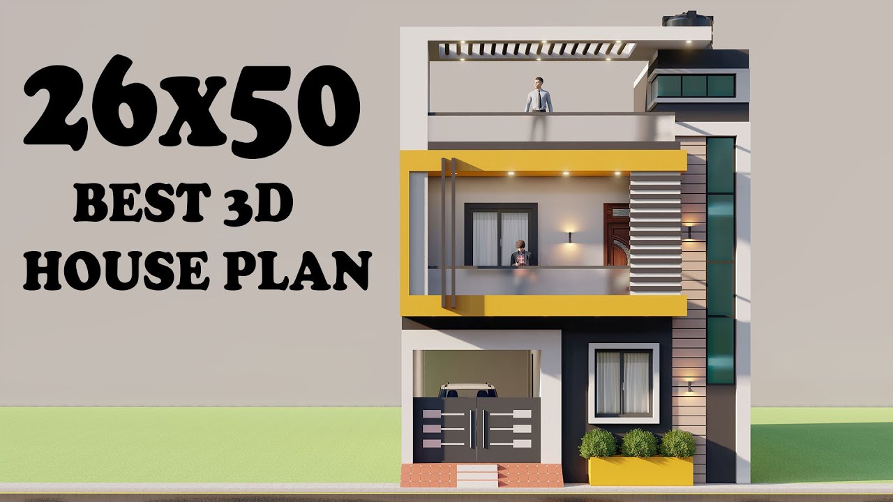 26x50 Car Parking Duplex House Plan,3D Makan Ka Naksha,Best atoz House Plan
