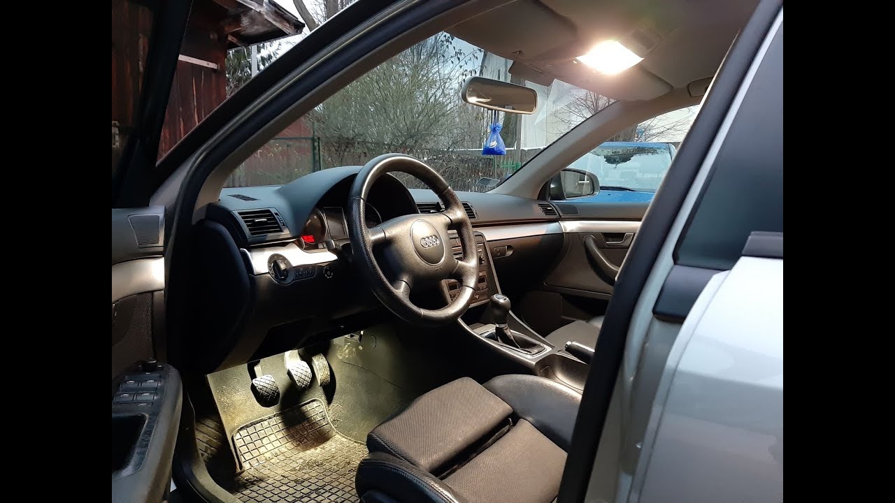 Wymiana oświetlenia wnętrza na LED Audi A4 B6/B7 1.8T BFB  / Interior lighting replacement