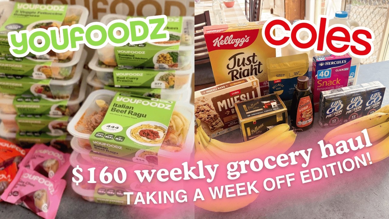 Покупки продуктов с ограниченным бюджетом | Распаковка Youfoodz + покупки в Coles (смонтировано м...