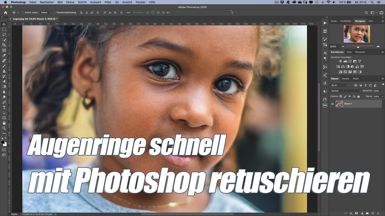 Augenringe mit Photoshop retuschieren / entfernen