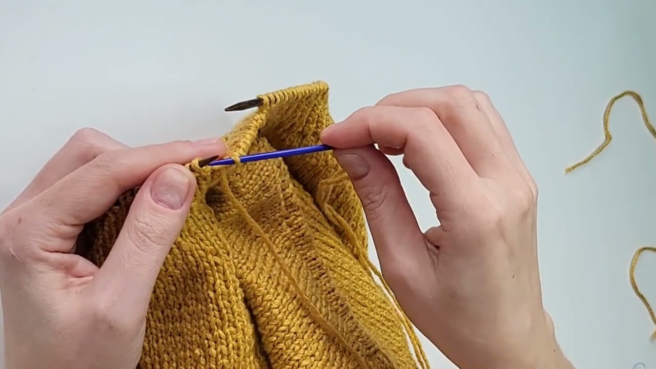 Закрытие резинки 1×1 иглой