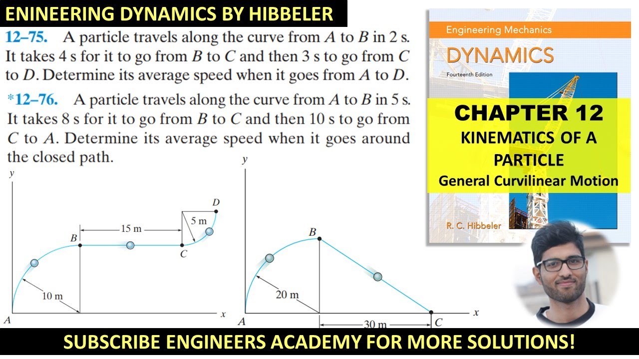 12-75,76 | General Curvilinear Motion | Hibbeler Dynamics 14th Edition | Engineers Academy