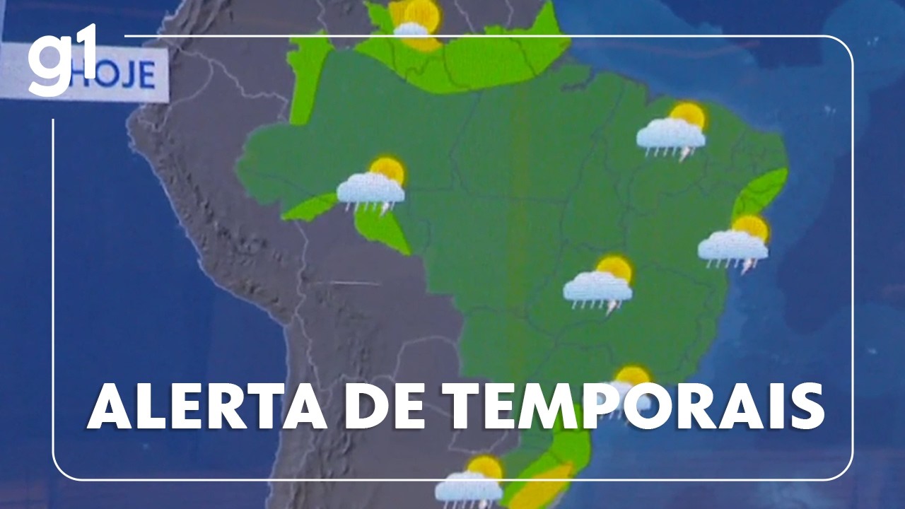 Previsão do tempo: alerta de temporal para grande parte do Brasil nesta segunda (23); confira