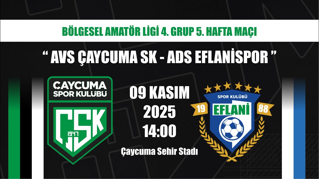 AVS ÇAYCUMA SPOR KULÜBÜ vs ADS EFLANİSPOR  BÖLGESEL AMATÖR LİG 4. GRUP 5. HAFTA