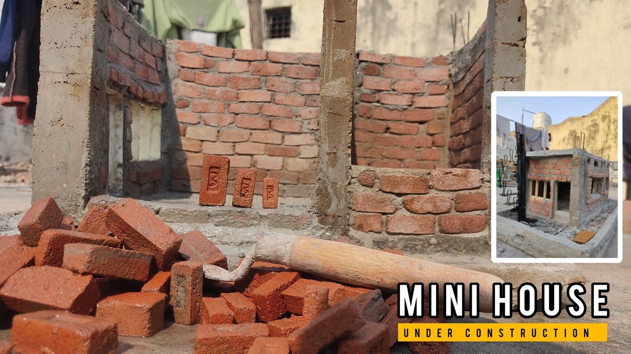 How to Make Mini House part-2 | Construction of Foundation & Beams Of Mini House | Bricklaying
