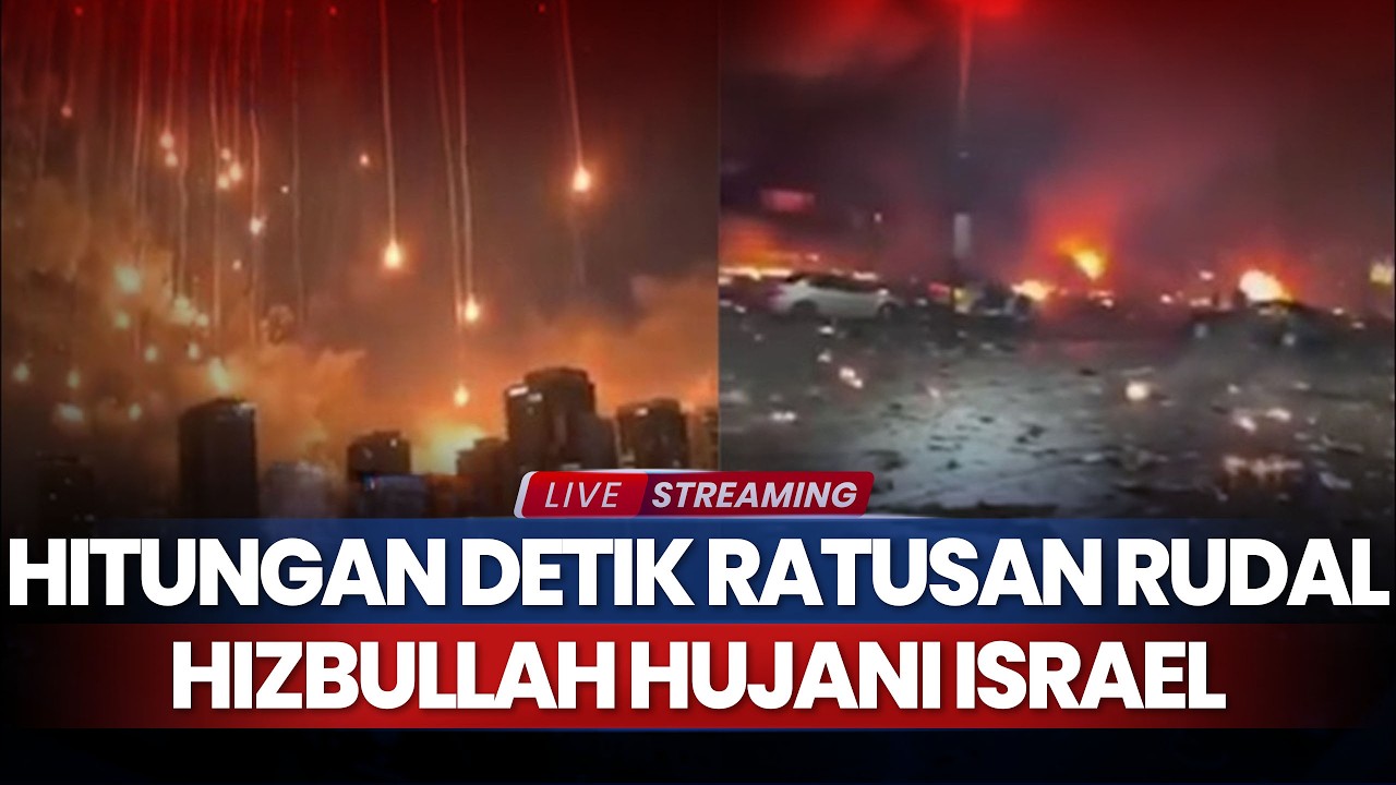 Hitungan Detik Ratusan Rudal Hizbullah Hujani Israel, Ciptakan Ledakan Dahsyat