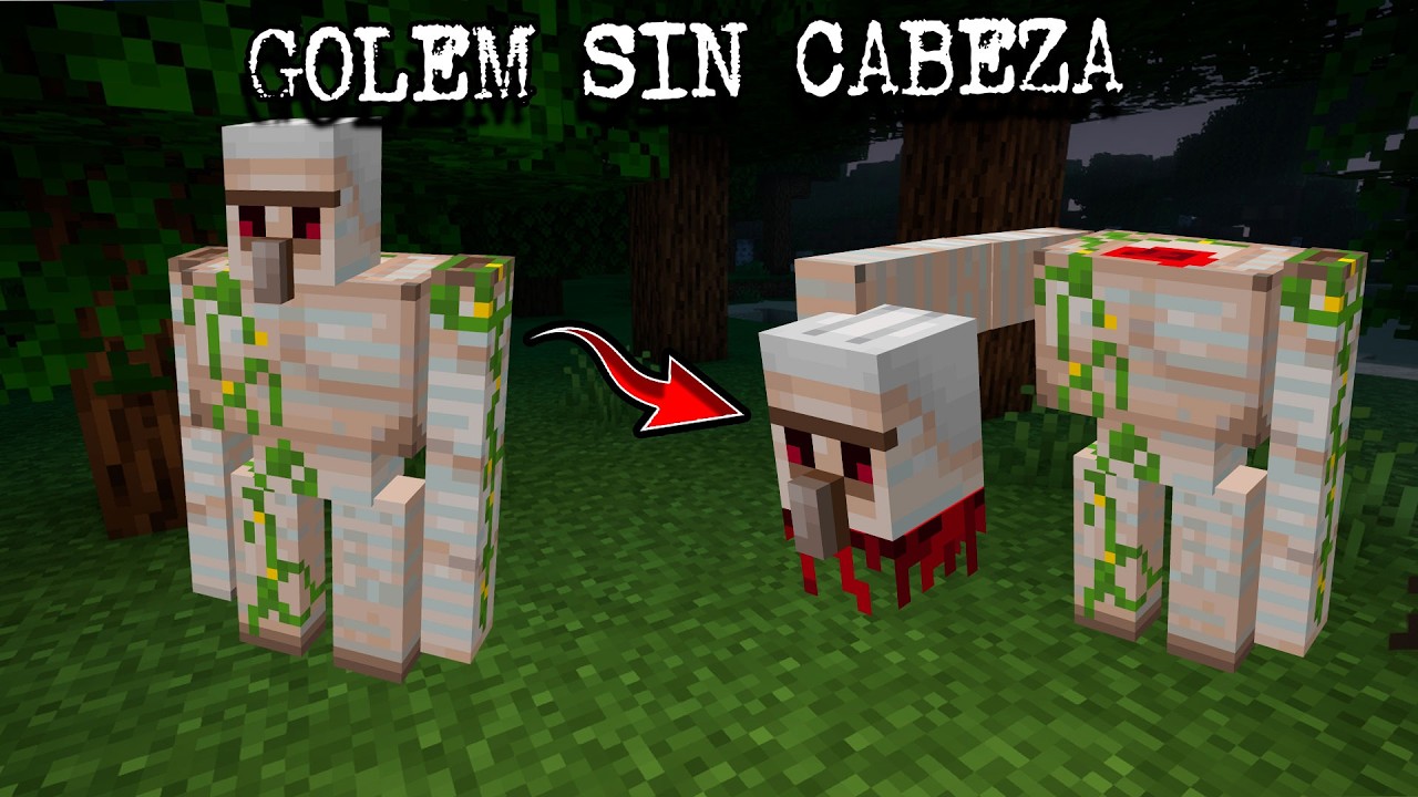 Si alguna vez, ves a un GOLEM sin C∆BEZ∆, DEJALO Y CORRE | CReepypasta de minecraft