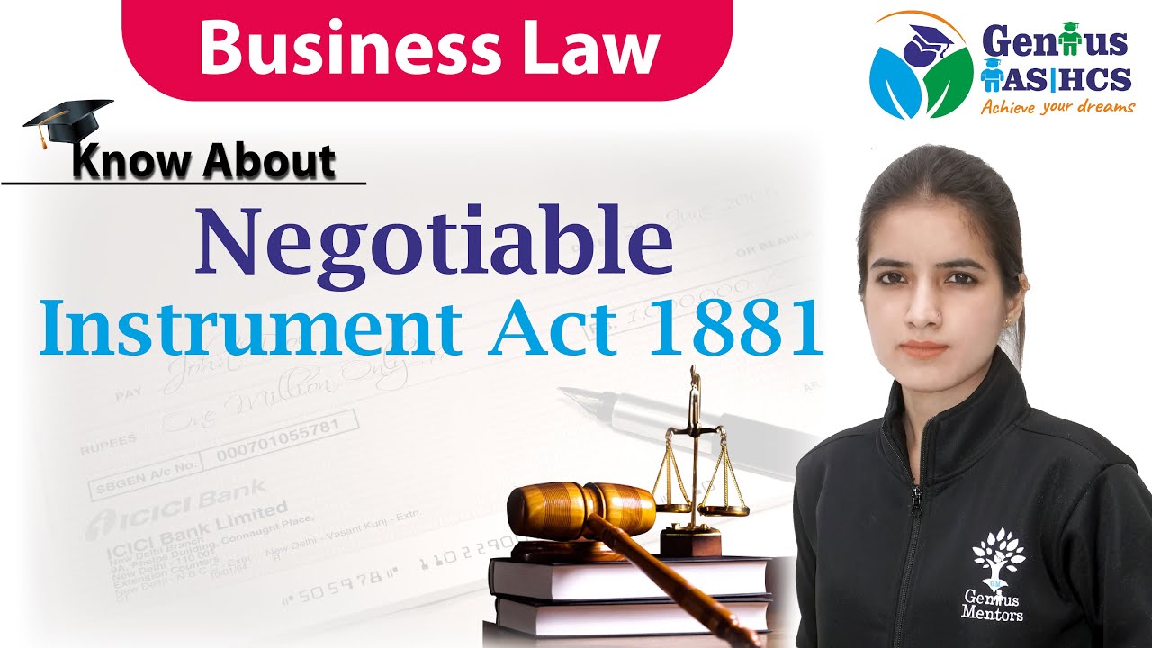 Negotiable Instruments Act 1881 | All Banking Exams 2022 | Business Laws | Genius Mentors
