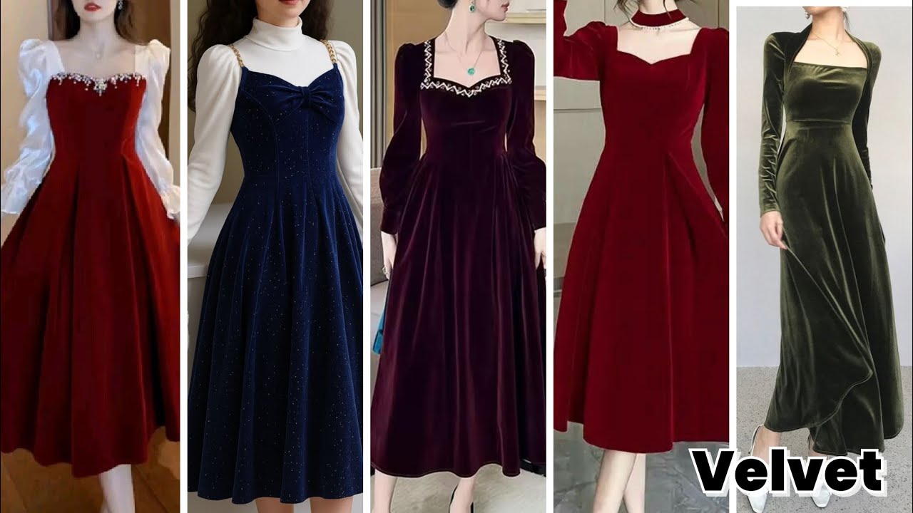 Trending Velvet Frock Design 2025 | velvet dress design| winter dress | wedding wear 