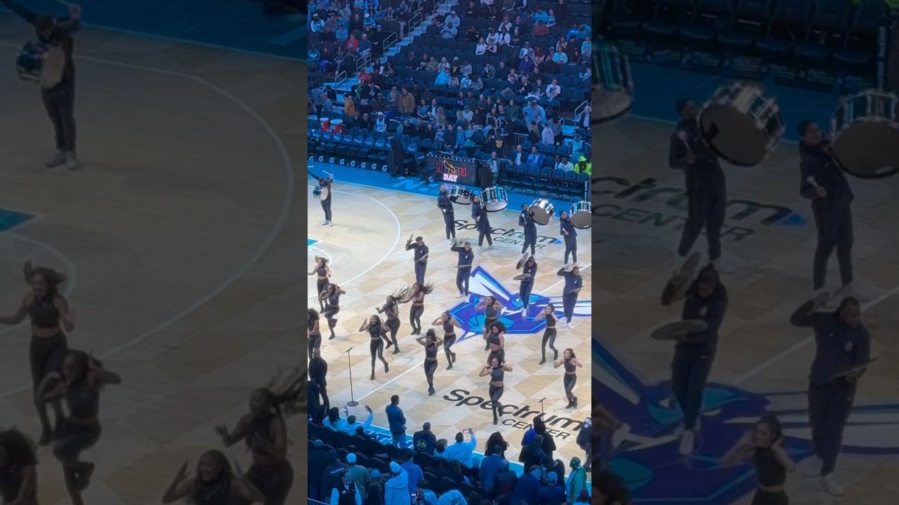Cold Steel Drumline of NC A&T University during the Charlotte Hornets game #drumline #coldsteel