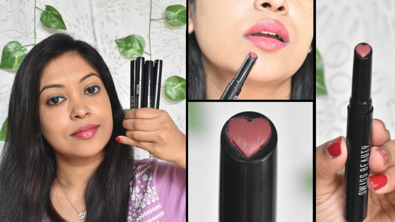 Swiss Beauty My Shine Lipstick Review & Swatches| Swiss Beauty My Shine Lipstick