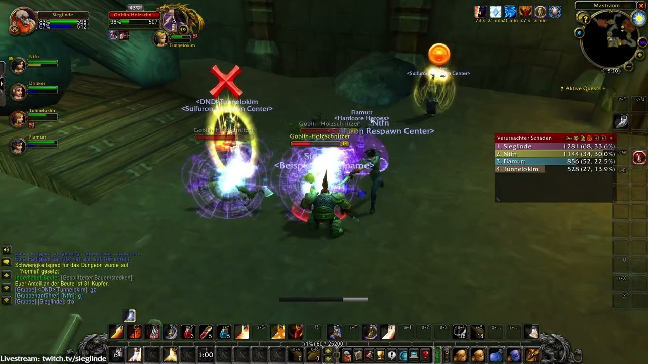 Nach 16 Stunden am St&uuml;ck grinden gehe ich in den ersten Dungeon in Hardcore WoW Todesminen