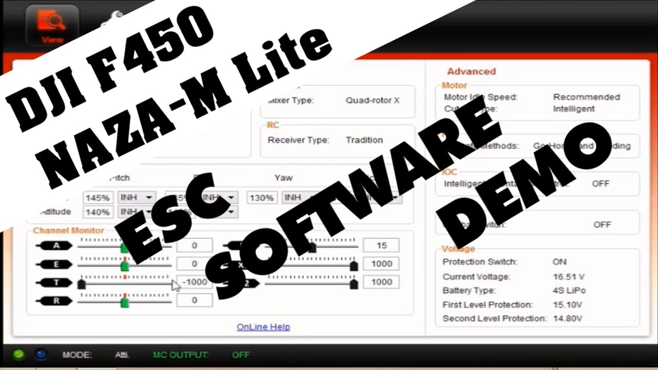 DJI F450 & NAZA-M Lite - ESC CALIBRATION & SOFTWARE & DEMO (Part 7)