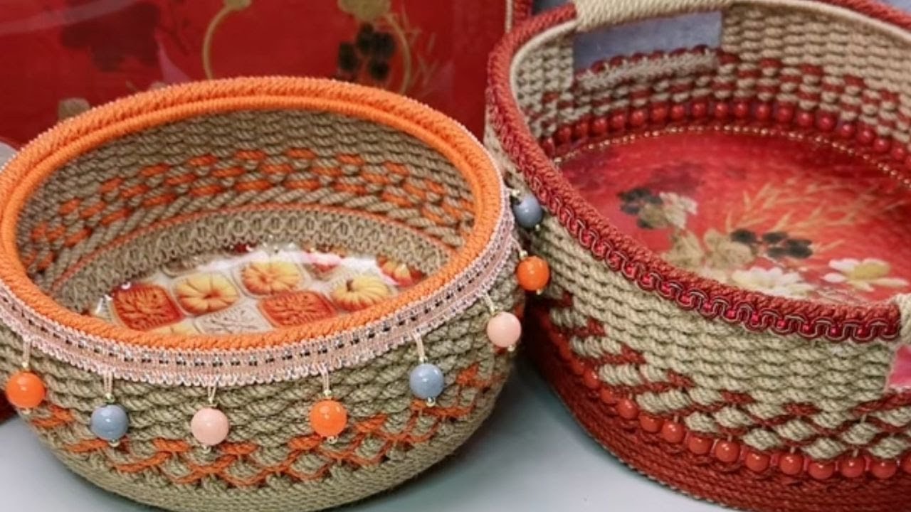 How to Make a Handle Basket with Foam Board and Jute Rope for Beginners at Home #diy #craft