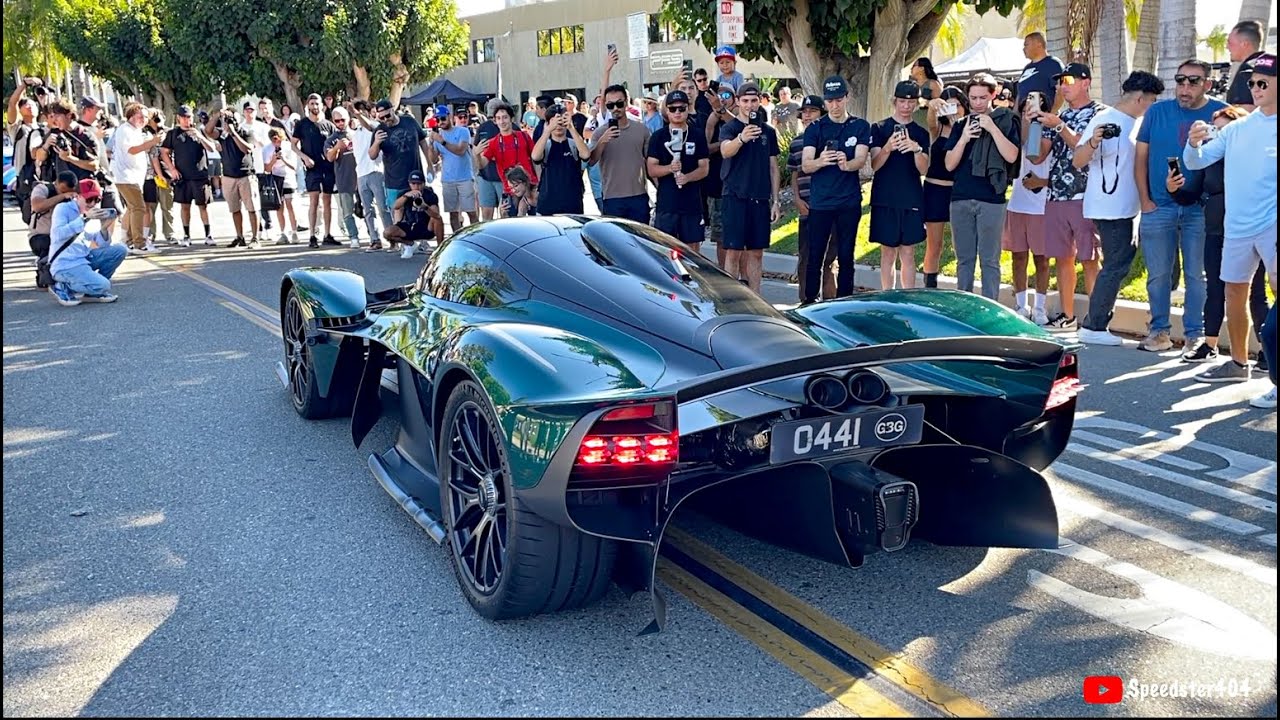 RARE $4M Aston Martin Valkyrie Revving & Driving, Crowd Goes Crazy!