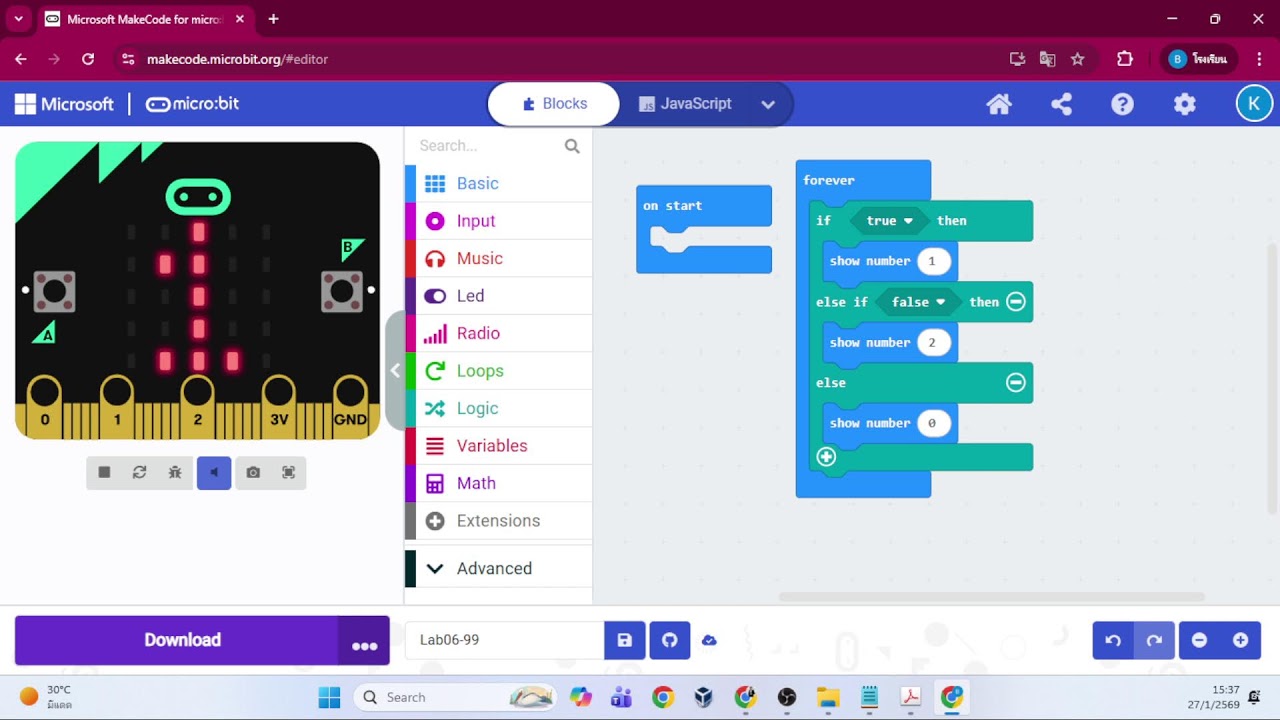 ว20295 2/2568 ม.2 Microbit กิจกรรมที่ 6