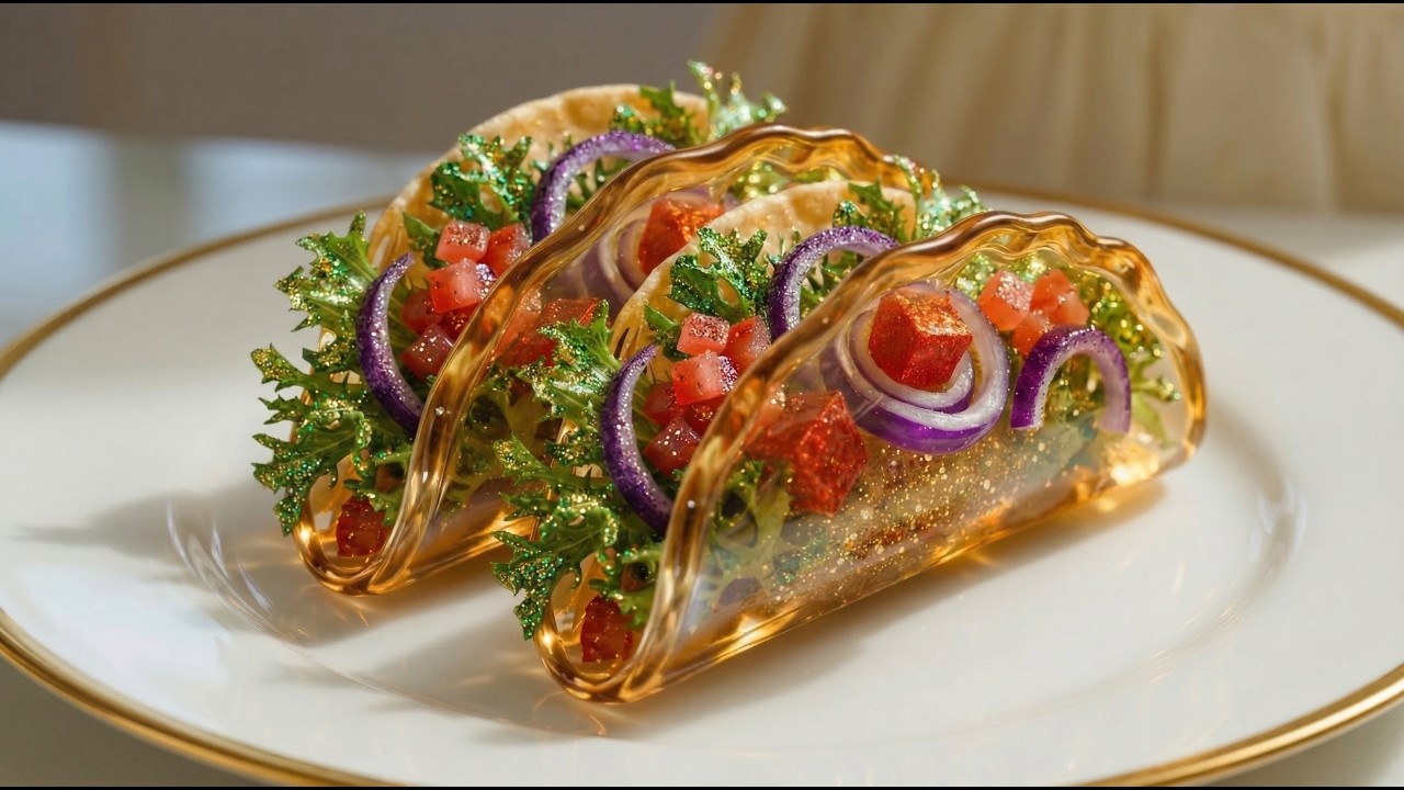 ASMR Glass Taco 🌮✨ Ultra-Realistic Crunch & Sparkle (No Talking)