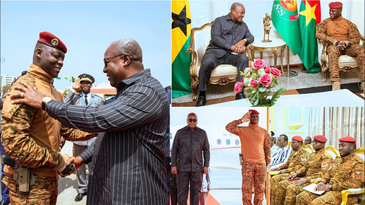 How Burkina faso president Ibrahim Traoré welcomes Prez. Mahama with his guards