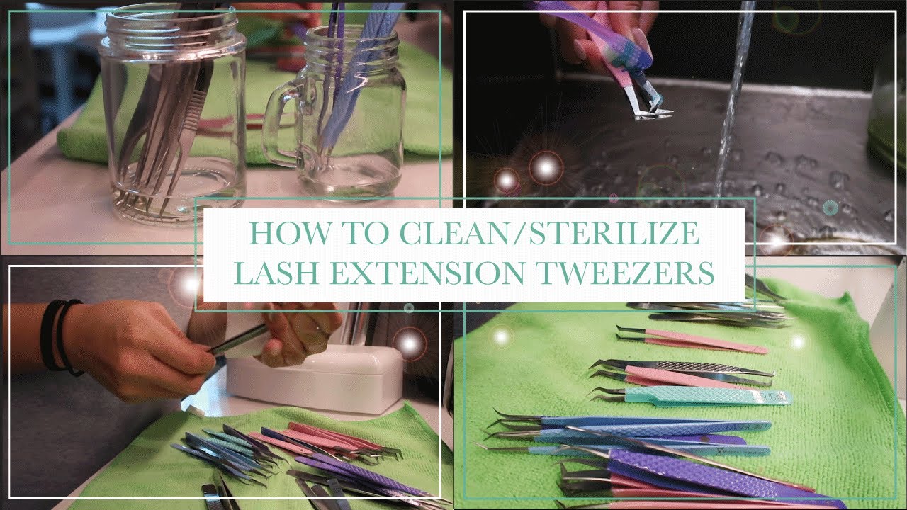 HOW TO CLEAN/STERILIZE LASH EXTENSION TWEEZERS (Demonstration and Products)