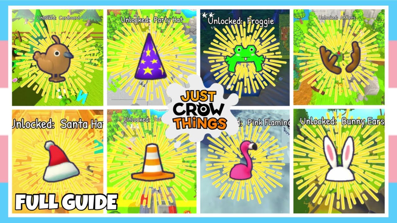 How/Where To Get All 45 Hats & 8 Skins In Just Crow Things | Location Timestamp Full Guide #15