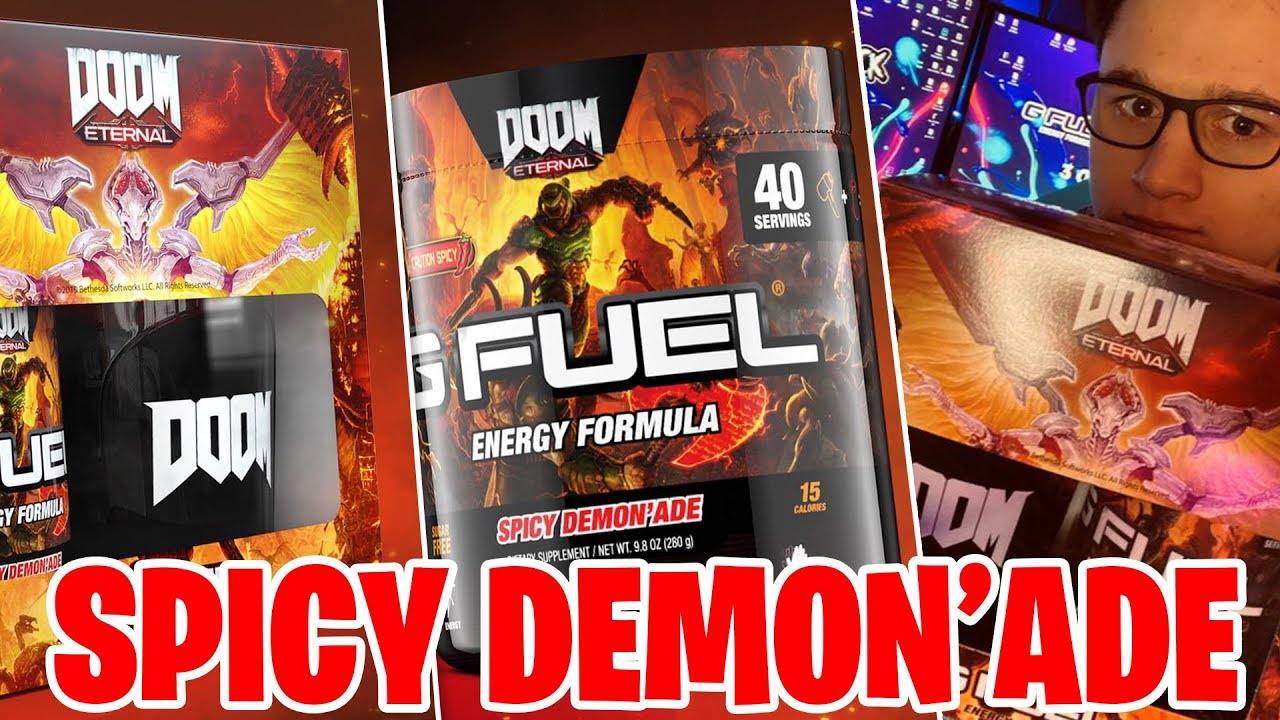 NEW G-Fuel DOOM SPICY DEMON'ADE COLLECTORS BOX First Look AND Taste Test! - W/ THE LIMITED SHAKER!