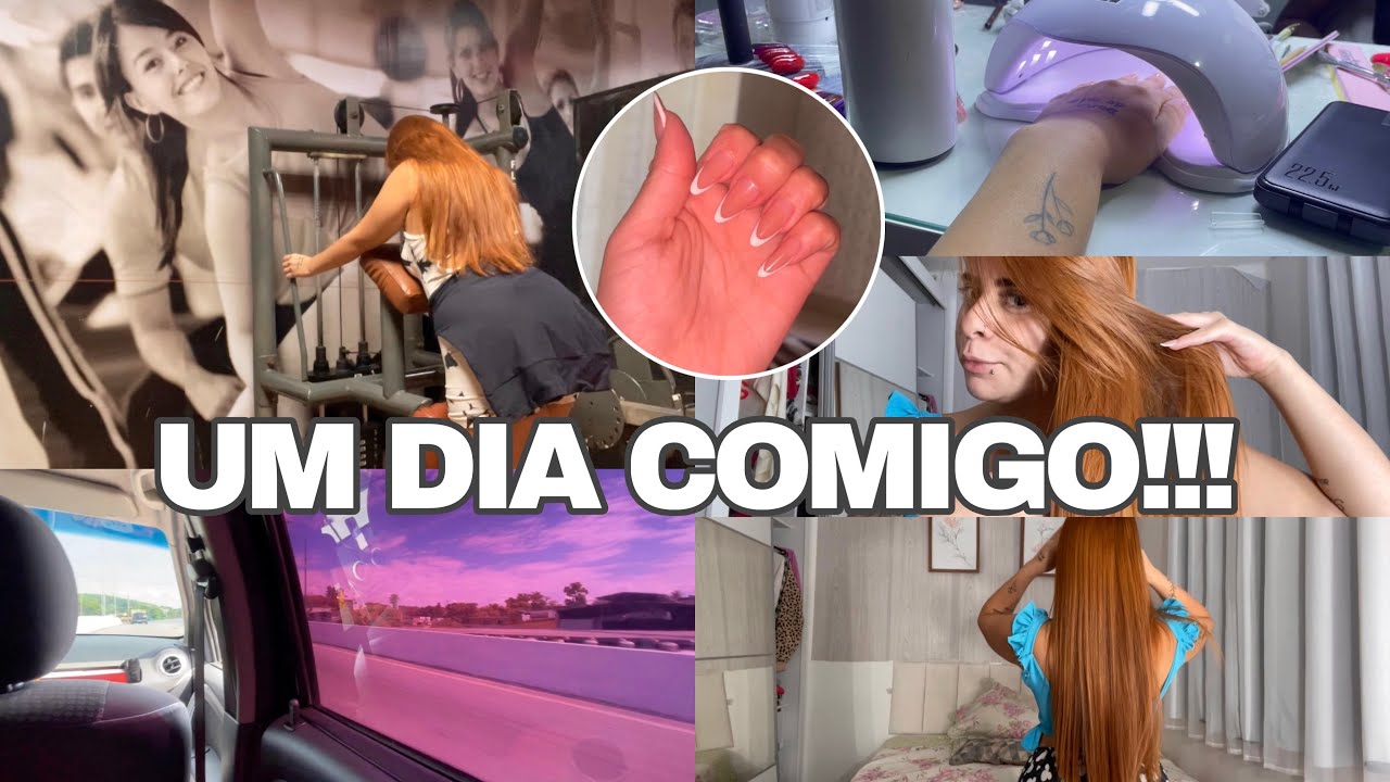 UM DIA COMIGO: fui pra academia mostrando a rotina, unhas e fiz botox em casa 