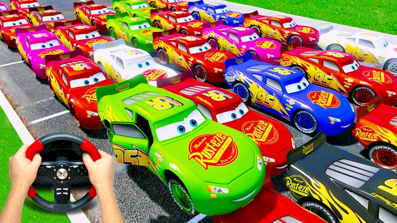 Rainbow Cars 2 Crazy Race Stairway Gameplay Cars McQueen Ramps McQueen's Friend