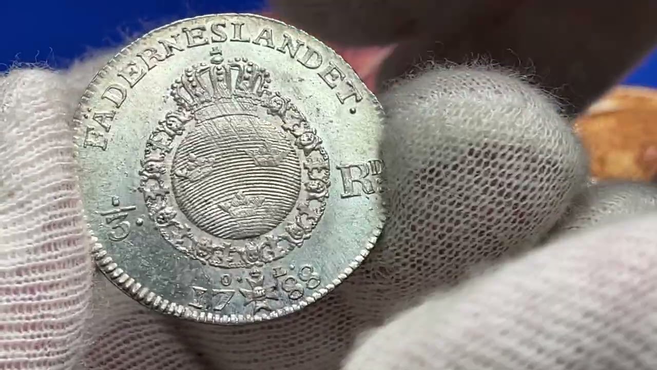 Toppexemplar av Gustav III:s 1/3 Riksdaler 1788