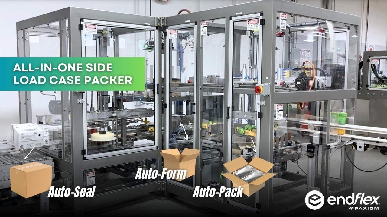 Boxxer All-In-One Side Load Case Packer Packing Pouches into Cases