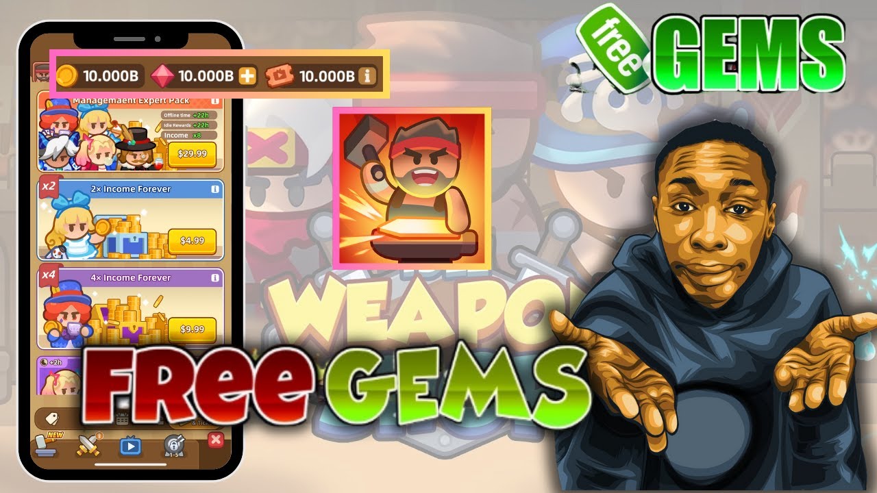 Idle Weapon Shop Hack Unlimited Gems 💎 Easy 60M Tutorial 2026 ⚡