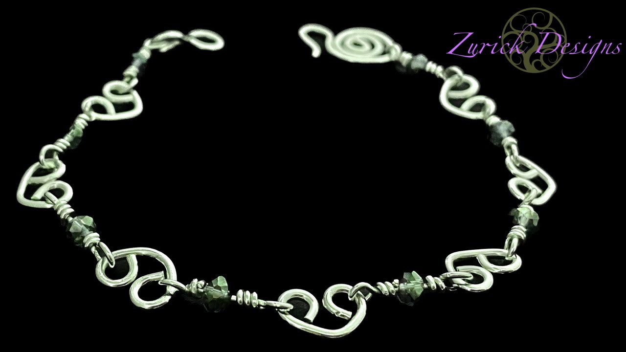 Wire Wrapping Tutorial- Wire Heart Link Beaded Bracelet