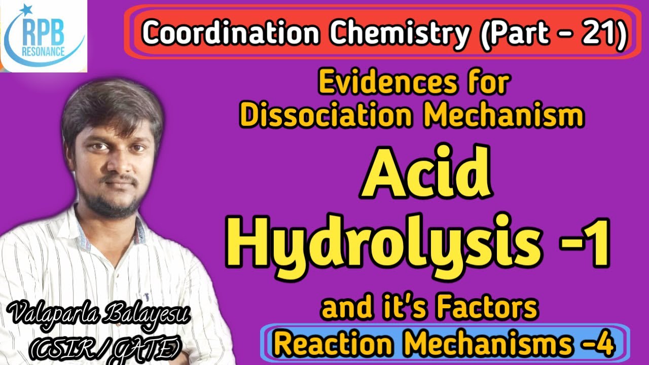 Acid Hydrolysis (Part-1) - Reaction mechanism in Coordination chemistry - CSIR/GATE/JAM/CUCET....