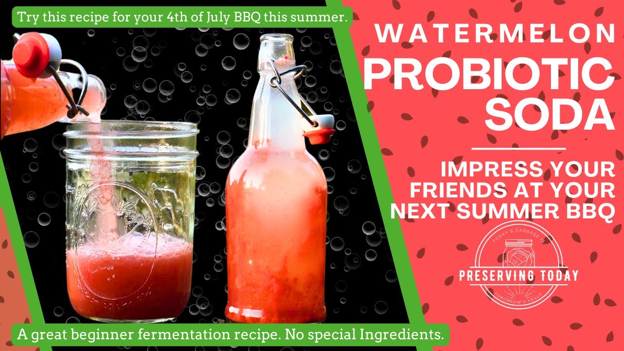 Watermelon Probiotic Soda | Fermented Watermelon Soda, a Summer Drink Recipe