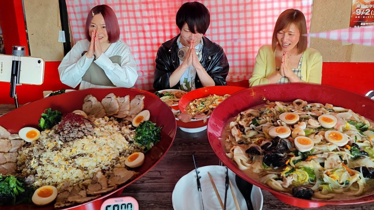 温と冷の14キロ超えデカ盛り！初コラボで完食せよ！！！【チャレンジ】【二代目蝦夷】【荻窪うどん】