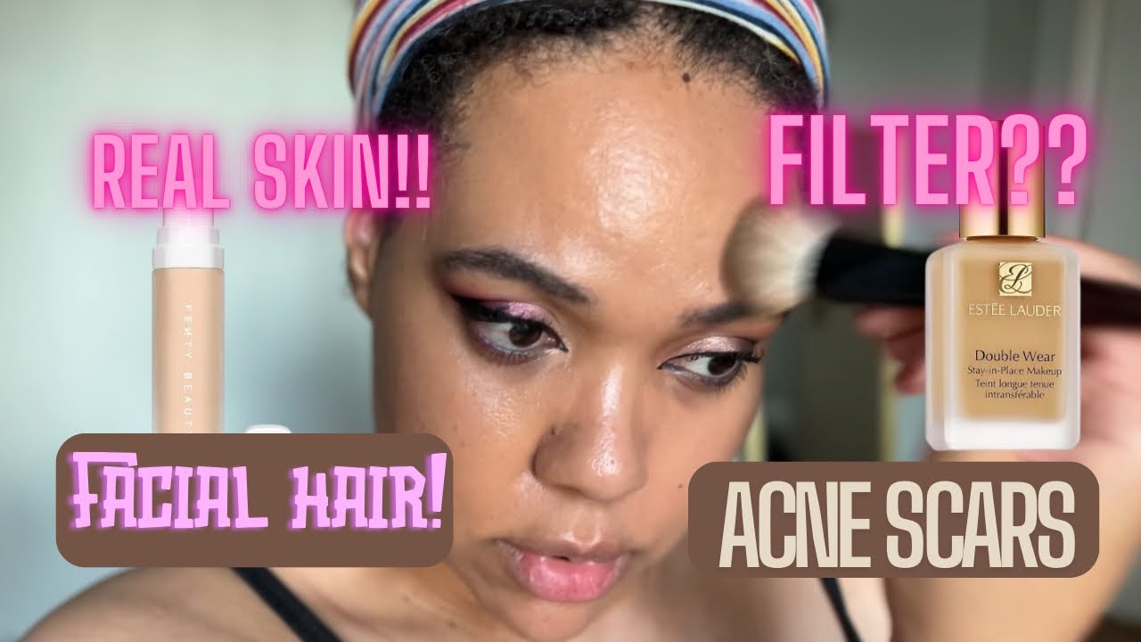 REAL SKIN NO FILTER // ACNE SCARS, HAIR, DARK SPOTS // WHAT FOUNDATION LOOKS LIKE UP CLOSE