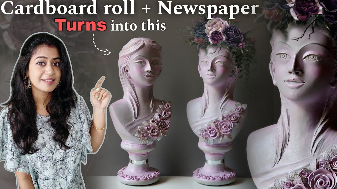 😱DIY Big Flower pot /Goddess Planter | Best out of Waste materials craft ideas for home decor