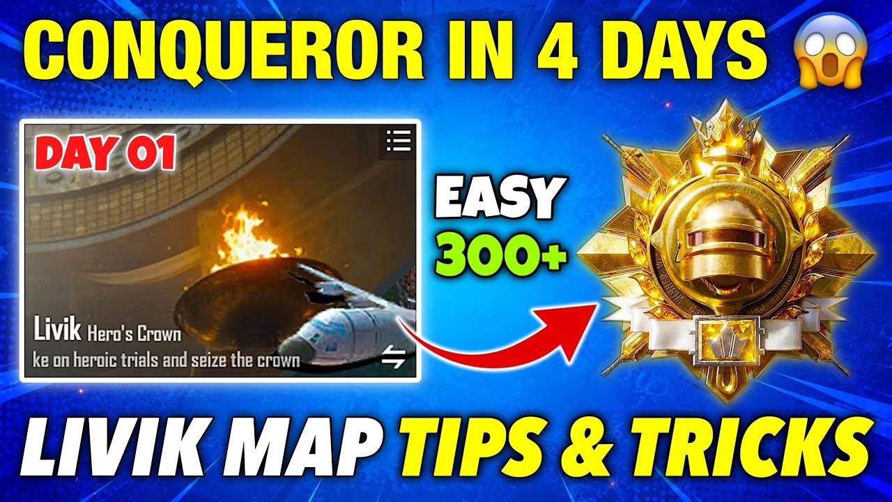 🇮🇳DAY 01 - HOW TO REACH CONQUEROR FAST IN LIVIK MAP🔥 | BGMI 4.4 SOLO Tips & Daily Points 🎯