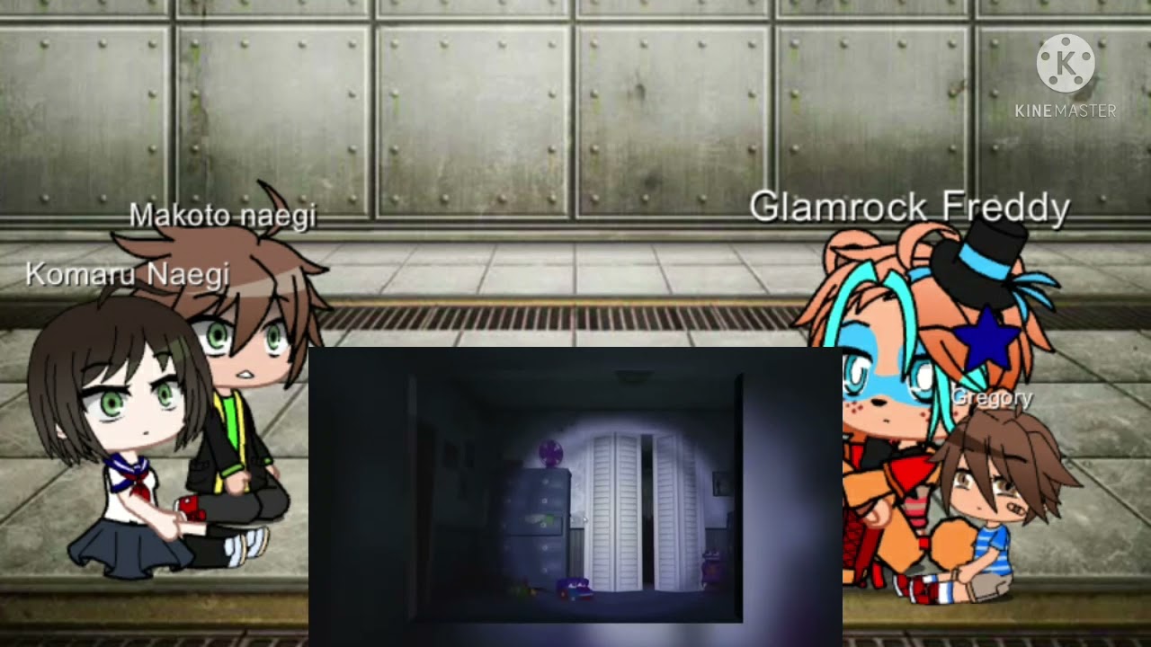 GCRV: Danganronpa+Glamrock freddy and Gregory react to Fnaf 4 theory Part 1-Game Theory