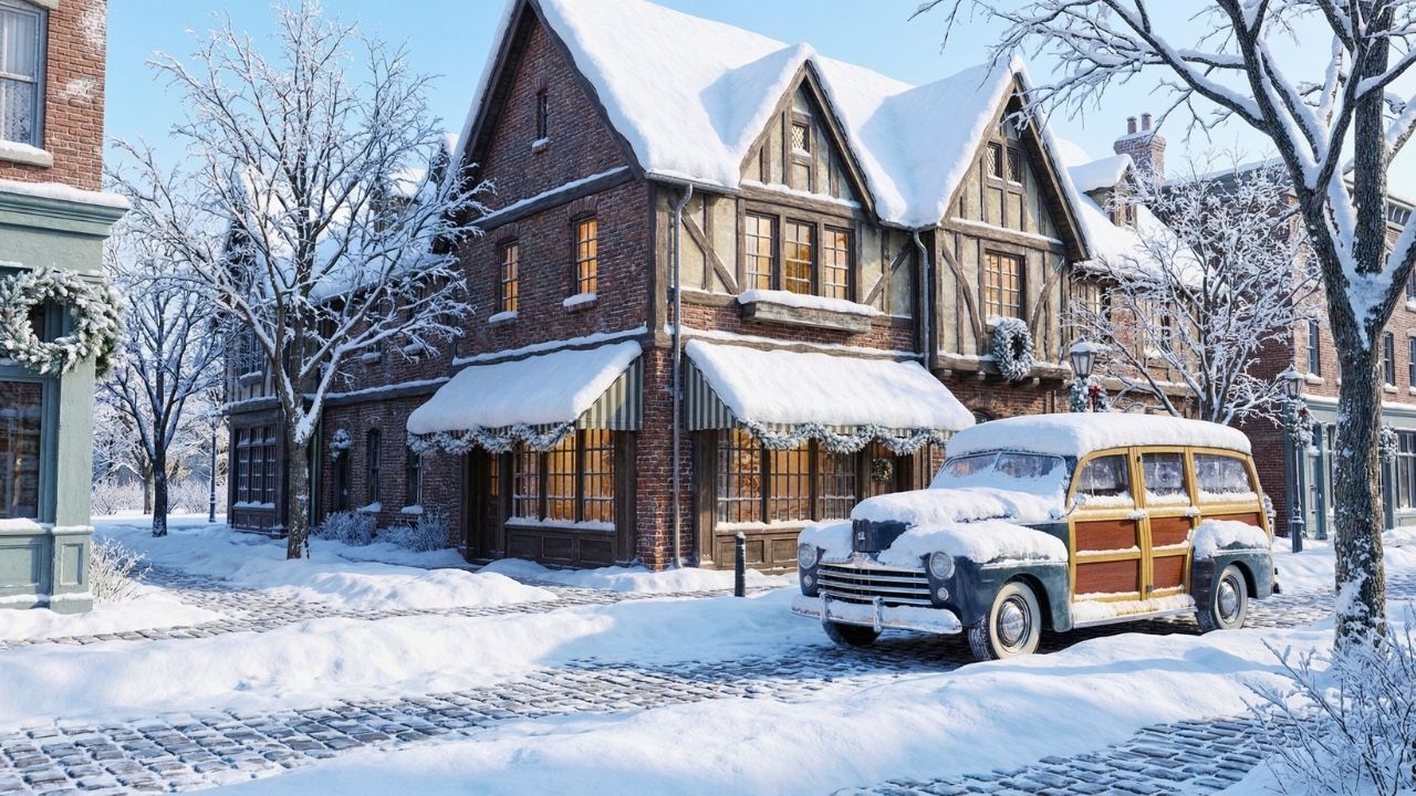 Peaceful Snowy Winter Ambience with Classic Jazz Piano Instrumental Music