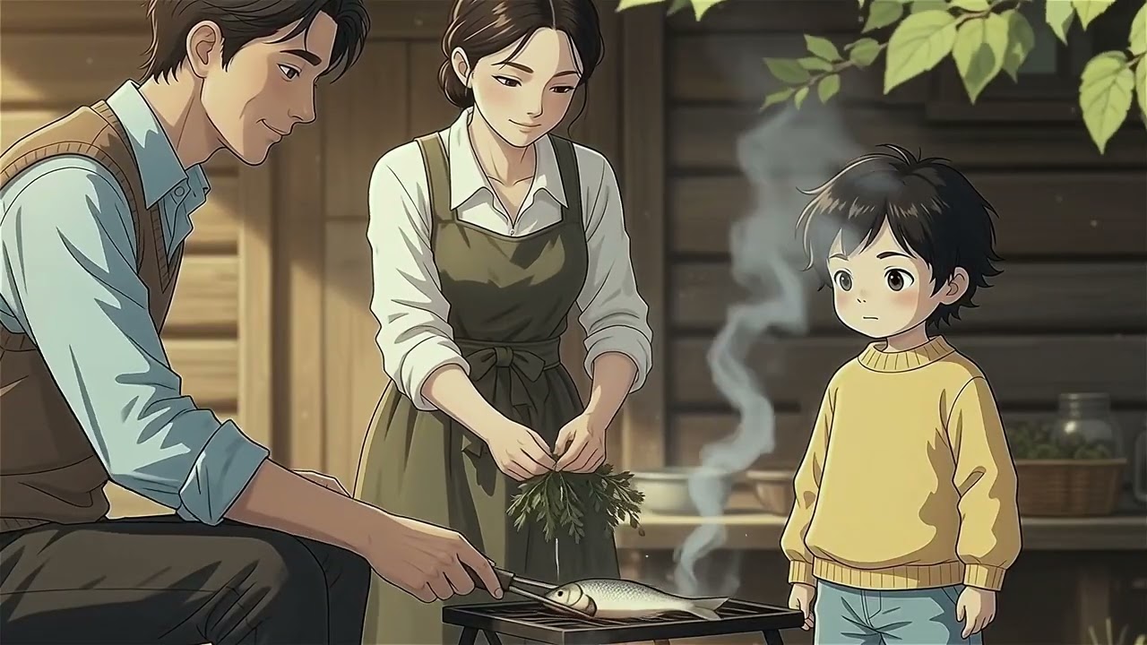Lakeside Life 🌿 Grilled Mountain Fish & Homemade Raspberry Tart #LakesideLife #cozyasmr #ghiblistyle