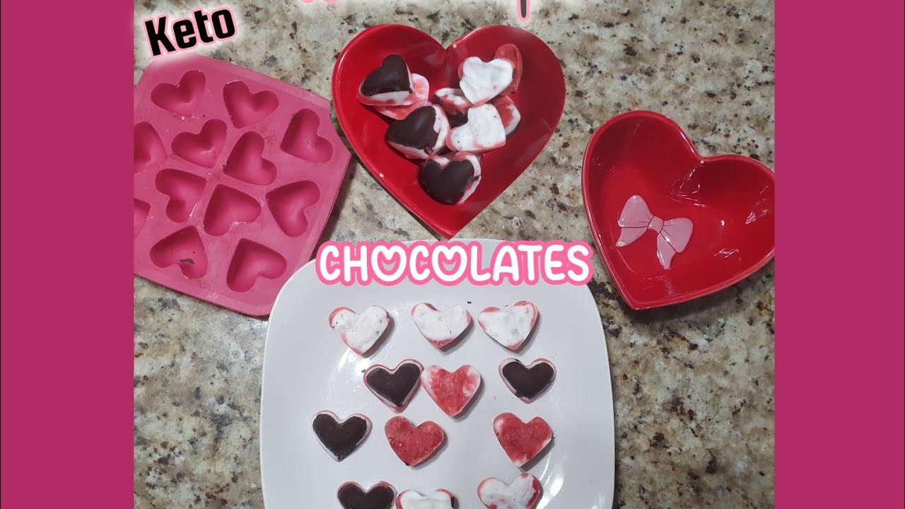 Keto 3 layer/flavors heart chocolates #ketoheartchoc #keto #ketochocolate